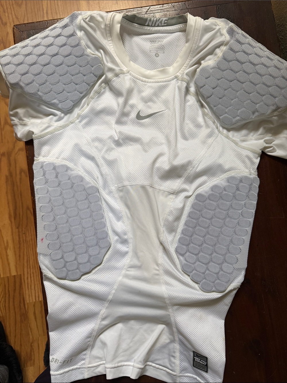 Nike White Men's Padded Football Compression Shirt